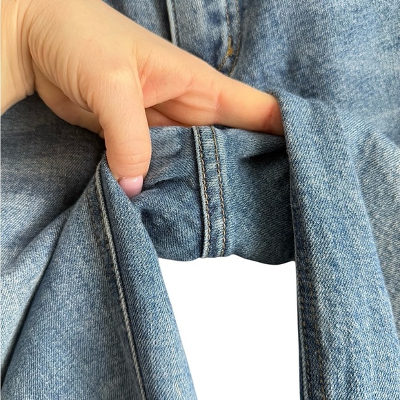 OAK + FORT Wide Leg High Rise 25” Crop Denim Jeans Size 26/Medium - Picture 7 of 10